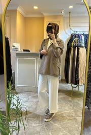 sentez queen geniş paça pantolon ince kumaş beyaz 2