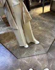 sentez arkası lastikli kısa geniş paça pantolon taş