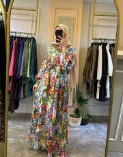 zems çiçek desenli seyyar kemerli incecik elbise desenli 2