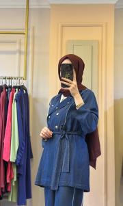 ghisa tensel kot pantolunlu kemerli takım mavi 2