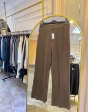 sentez nervürlü bambu duble paça pantolon kahve