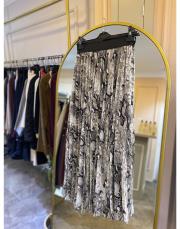 sentez desenli şifon plise etek siyah 5