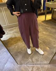 duti keten havuç pantolon mürdüm 2