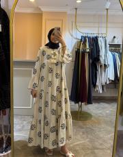 ghisa keten elbise siyah