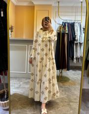 ghisa keten elbise camel