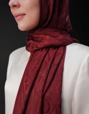 ımannoor monogram shiny jakar şal bordo