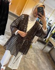 ghisa kapüşon detaylı file kap kahve 2