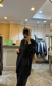 ghisa önü dantel işlemeli takım siyah 5