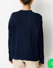 ghisa önü şifon merserize bluz lacivert 2