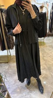 ghisa ceket detaylı elbise siyah 4