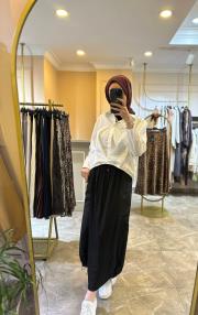 sentez nuve balon etek siyah