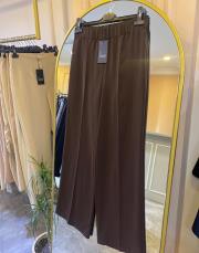 sentez colmar beli lastikli geniş paça pantolon kahve