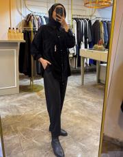 sentez ferrari ters kombinli pantolon siyah