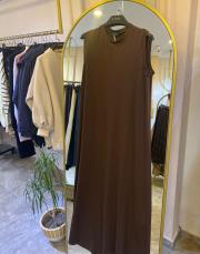 kolsuz bambu elbise içlik kahve