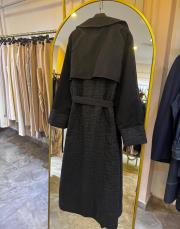 arkası kapitöne detaylı belden kemerli trençkot siyah 4