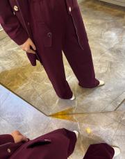 önden fermuarlı yarım patlı çelik takım bordo 2