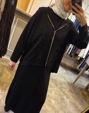 luna üçlü etekli takım siyah 2