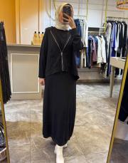 luna üçlü etekli takım siyah 3