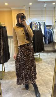 kadriye baştürk düz renk midi triko hırka camel 7