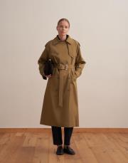 koton kruvaze trençkot zeytin yeşili