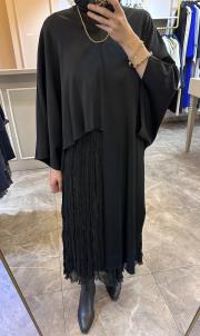 asimetrik kesim pelerin siyah 4