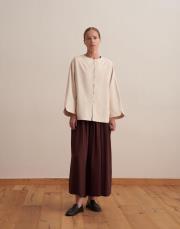 keten karışımlı biritli ceket bej