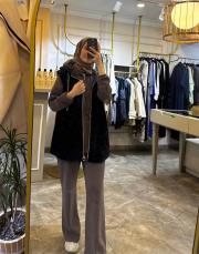 ghısa kadife payet işlemeli yelek siyah 4