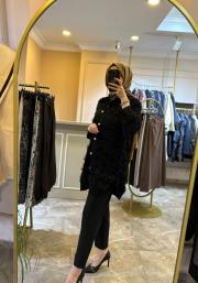 ghisa simli püsküllü hırka siyah 3