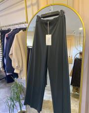 ceremony beli düz lastikli bambu pantolon yeşil