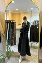 ceremony eteği toka detaylı kısa ceketli takım siyah