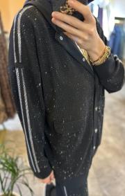 ghisa çıt çıt kapamalı taşlı kupra takım siyah 5