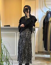 sentez viola parçalı kırıştırma etek antrasit leopar 3