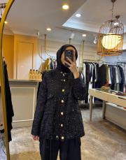 ghisa pullu çıtçıt kapamalı bomber ceket siyah 2