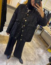 ghisa pullu çıtçıt kapamalı bomber ceket siyah 3