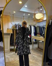 çok fermuarlı kamufulaj desen kap siyah