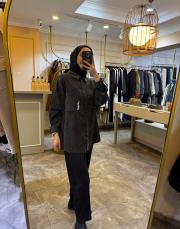 tek cepli ve işlemeli queen tunik gri