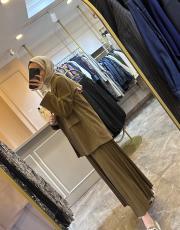 ince plisoley süet etek haki 2