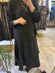 ghisa fır fır detaylı etekli takım siyah 6