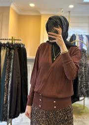 ghisa kruvaze kapamalı merserize hırka kahve 4