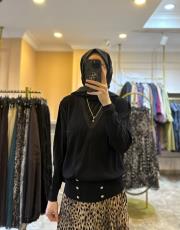 ghisa kruvaze kapamalı merserize hırka siyah