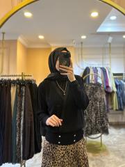 ghisa kruvaze kapamalı merserize hırka siyah 2