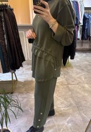 ghisa önden büzgülü modal takım yeşil 2