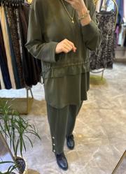 ghisa önden büzgülü modal takım yeşil 3