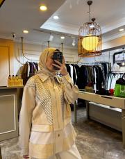 ghisa payet işlemeli bomber ceket vizon 5