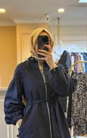 ceremony dantel detay trençkot lacivert 5