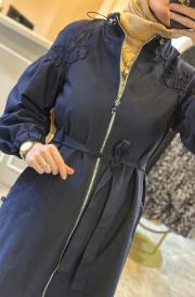 ceremony dantel detay trençkot lacivert 6