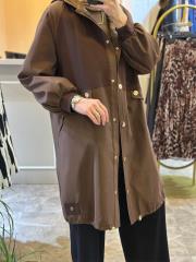 ceremony önü çıt çıtlı kapüşonlu çelik garnili dubai kap kahve 3