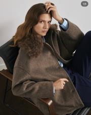 kadriye baştürk yakası kürk detaylı kaşe kaban kahve 3