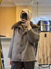 kadriye baştürk yakası kürk detaylı kaşe kaban kahve 6