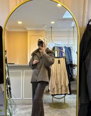 kadriye baştürk yakası kürk detaylı kaşe kaban kahve 7